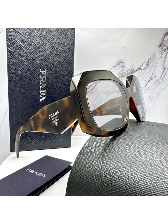 New PRADA Sunglasses Brown Juniper Tortoise Gray Lens Square main image 5